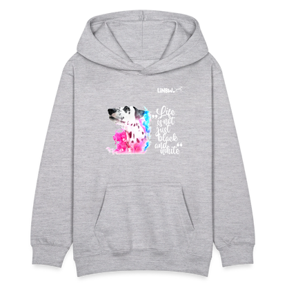 LiNBW. Teenager Hoodie Dalmatiner Life is not just black and white - Hellgrau meliert