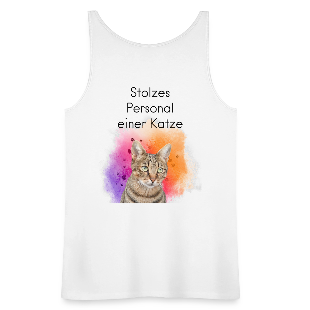 LiNBW. Frauen Tank-Top Stolzes Personal einer Katze - Weiß