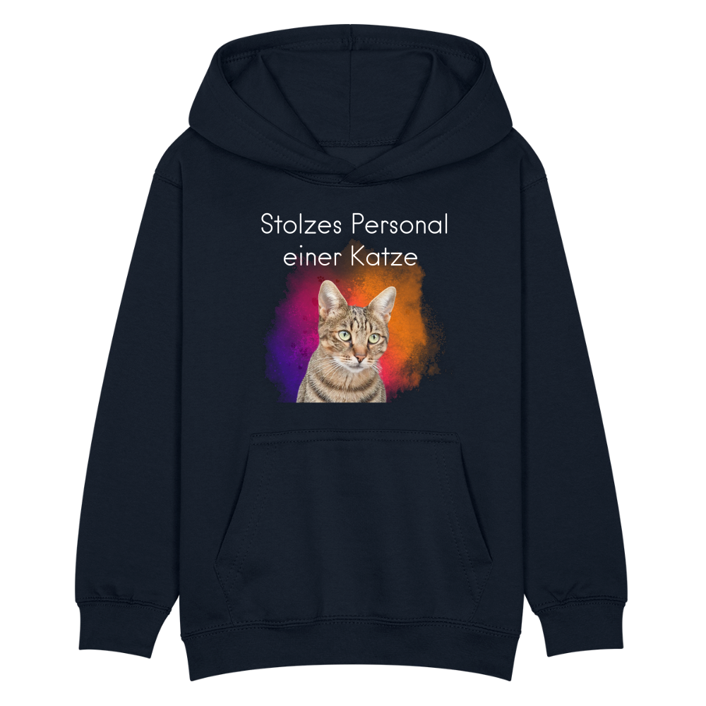 LiNBW. Kinder Hoodie Stolzes Personal einer Katze - Navy