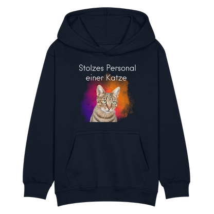 LiNBW. Kinder Hoodie Stolzes Personal einer Katze - Navy