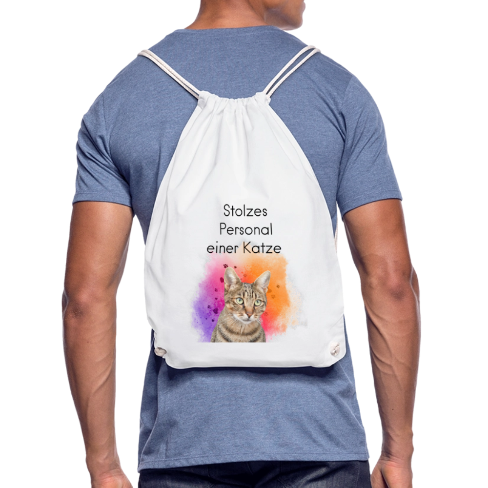 LiNBW. Turnbeutel Stolzes Personal einer Katze - Weiß