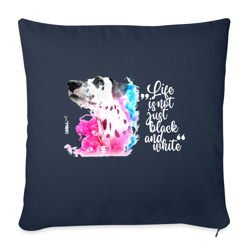 LiNBW. Kissen mit Füllung 45 x 45 cm Dalmatiner Life is not just black and white - Navy