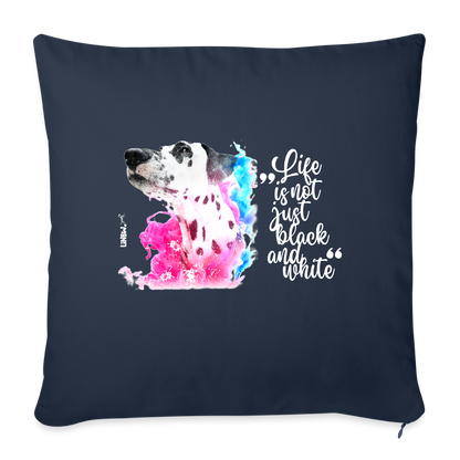 LiNBW. Kissen mit Füllung 45 x 45 cm Dalmatiner Life is not just black and white - Navy