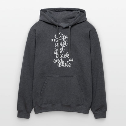 LiNBW. Männer & Frauen Hoodie Life is not just black and white - Dunkelgrau meliert