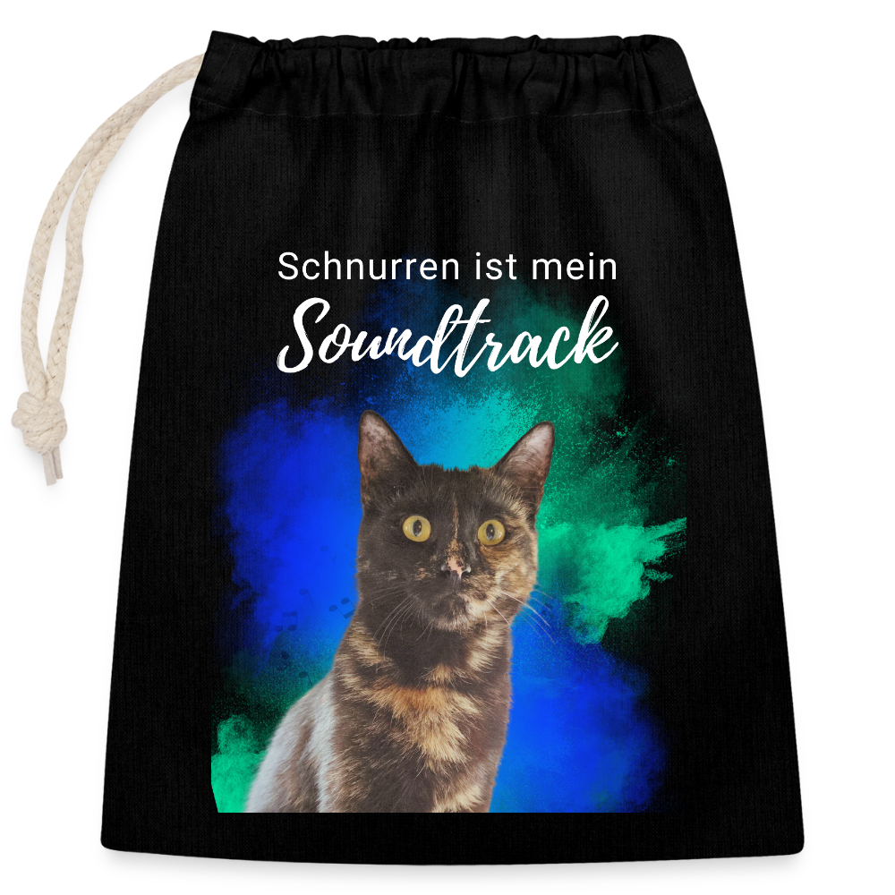 LiNBW. Baumwollbeutel Schnurren ist mein Soundtrack - Schwarz