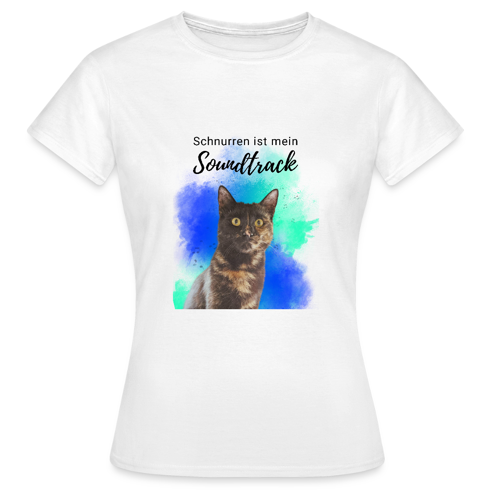 LiNBW. Frauen T-Shirt Schnurren ist mein Soundtrack - Weiß