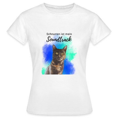 LiNBW. Frauen T-Shirt Schnurren ist mein Soundtrack - Weiß