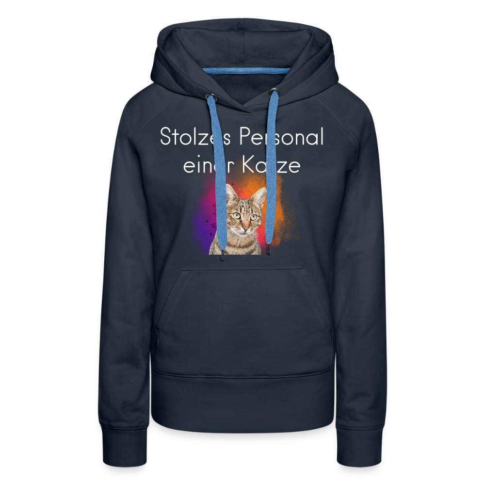 LiNBW.  Frauen Hoodie Stolzes Personal einer Katze - Navy