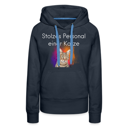 LiNBW.  Frauen Hoodie Stolzes Personal einer Katze - Navy