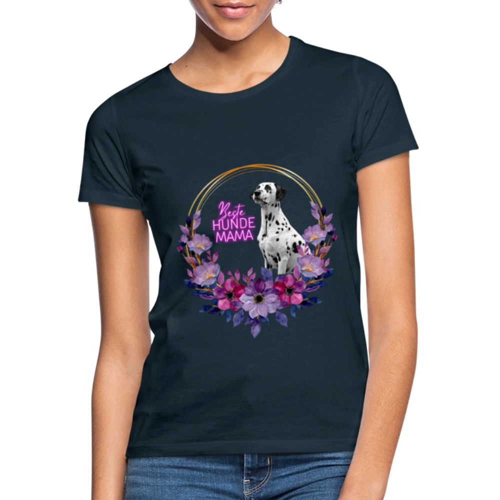 LiNBW. Frauen T-Shirt Beste Hundemama - Navy