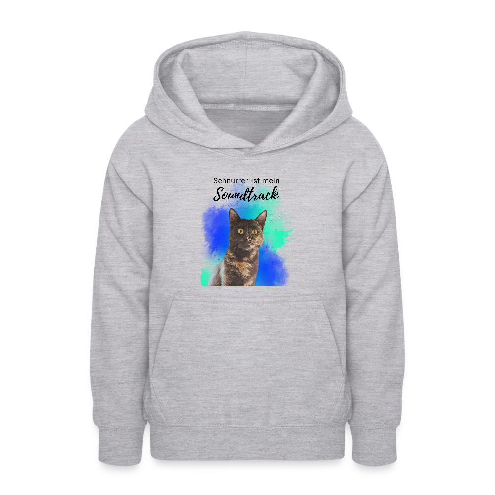 LiNBW. Teenager Hoodie Schnurren ist mein Soundtrack - Hellgrau meliert