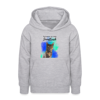 LiNBW. Teenager Hoodie Schnurren ist mein Soundtrack - Hellgrau meliert