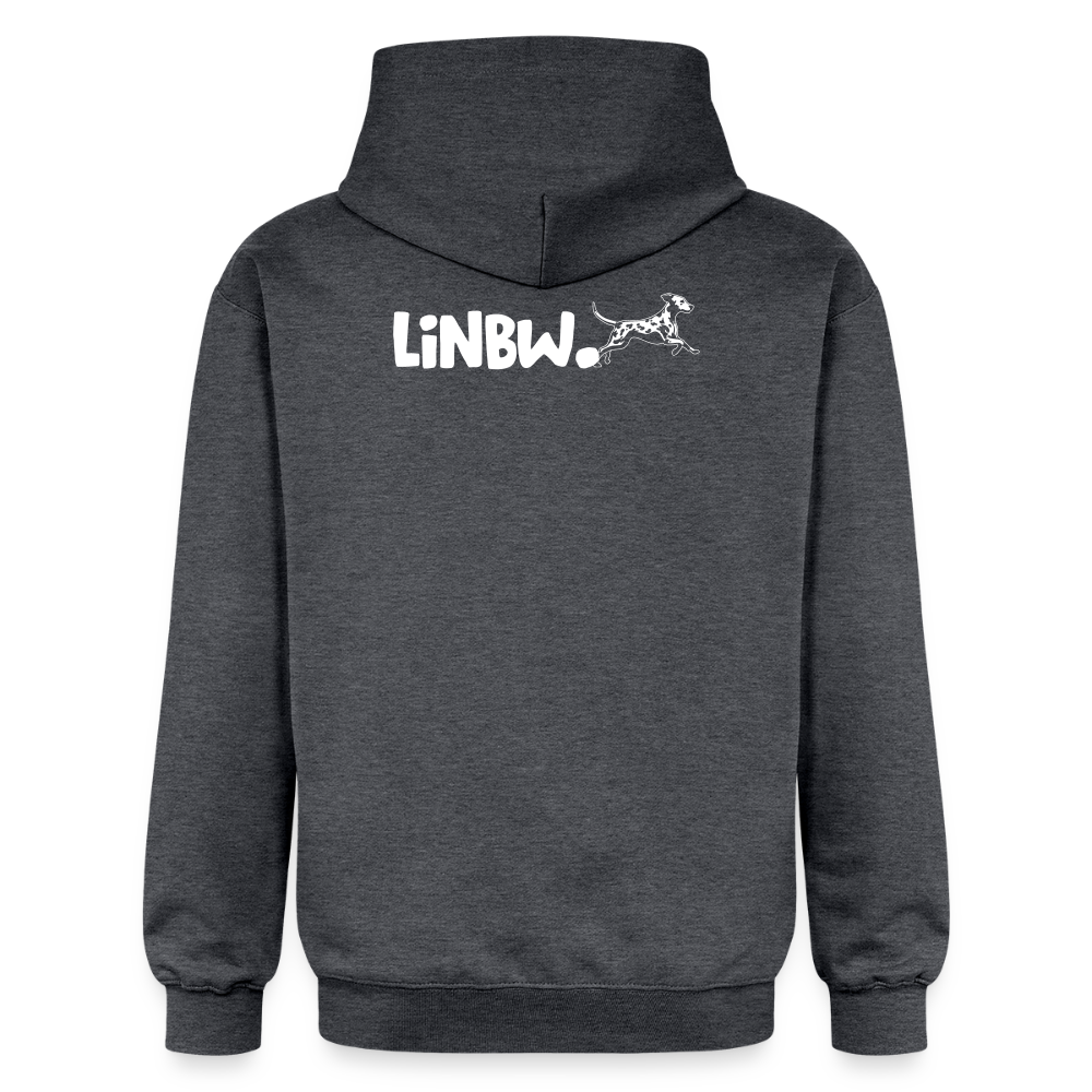 LiNBW. Männer & Frauen Hoodie Life is not just black and white - Dunkelgrau meliert