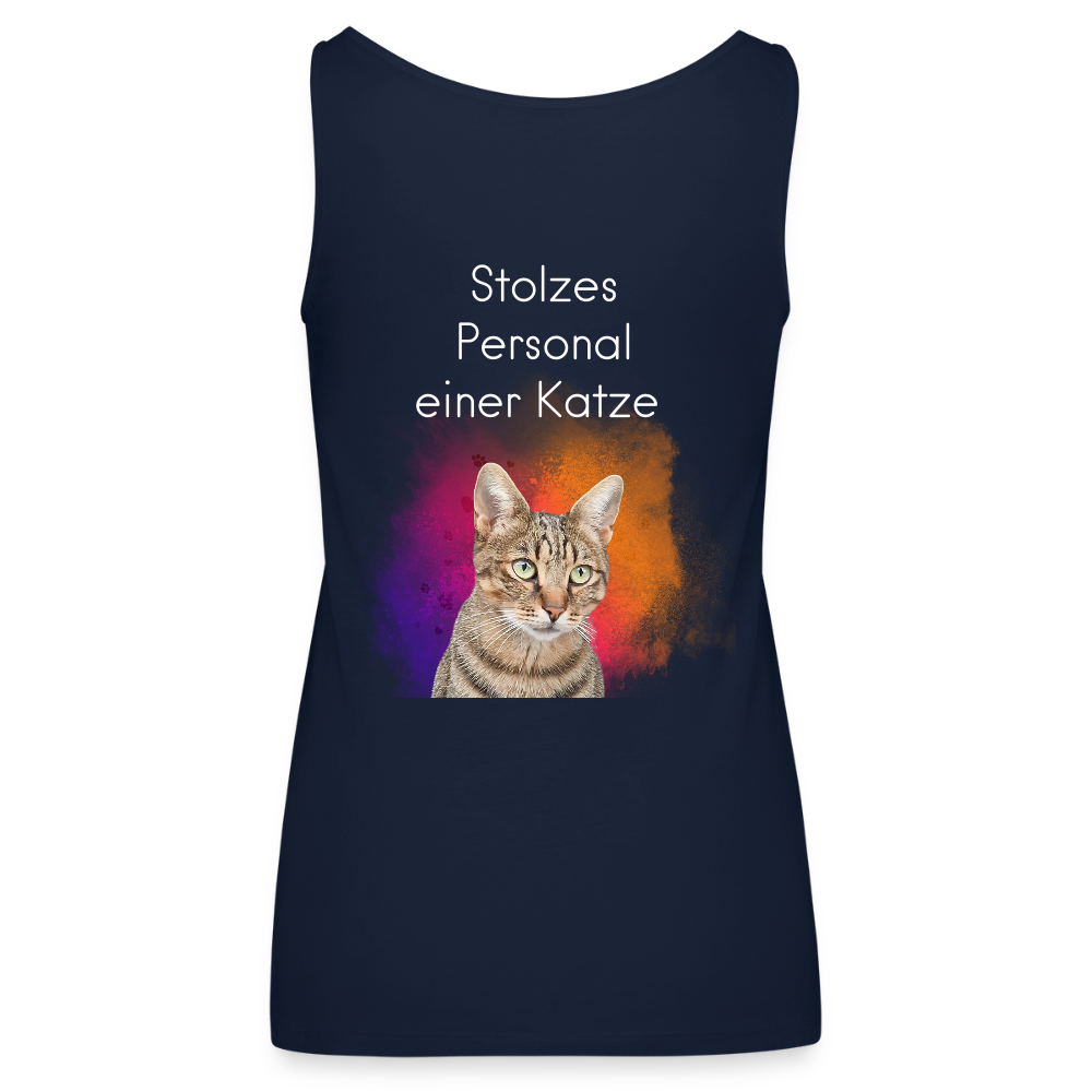 LiNBW. Frauen Tank-Top Stolzes Personal einer Katze - Navy