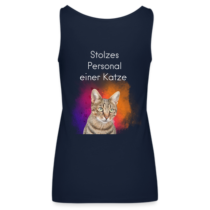 LiNBW. Frauen Tank-Top Stolzes Personal einer Katze - Navy