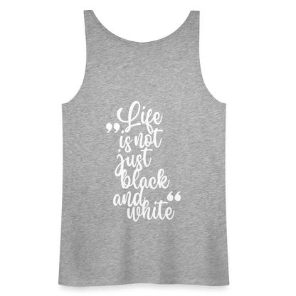 LiNBW. Frauen Tank-Top Life is not just black and white - Grau meliert