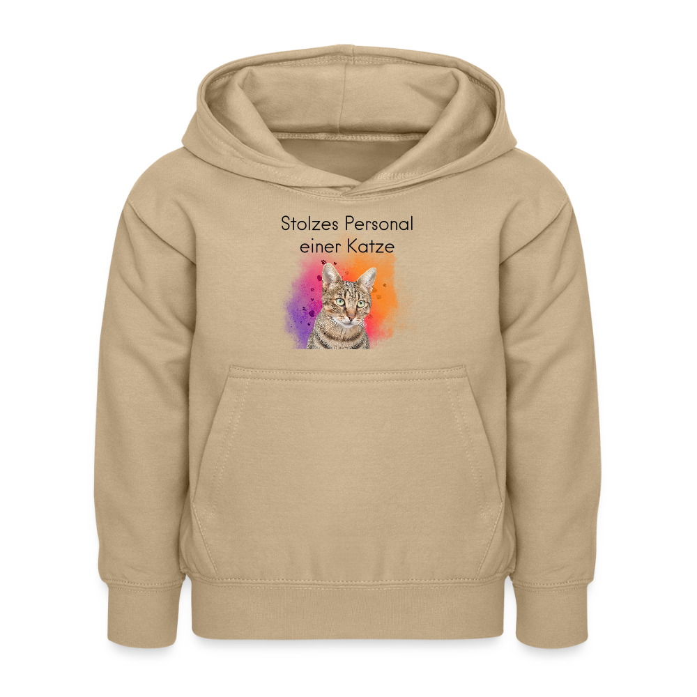 LiNBW. Kinder Hoodie Stolzes Personal einer Katze - Sand