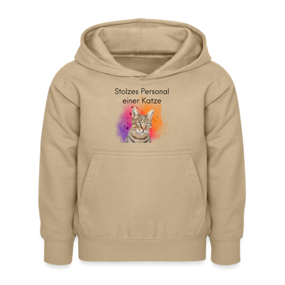 LiNBW. Kinder Hoodie Stolzes Personal einer Katze - Sand