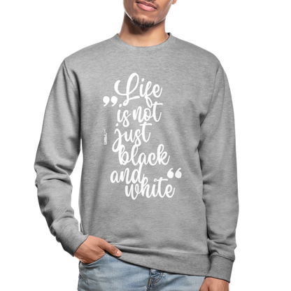 LiNBW. Männer Pullover Life is not just black and white - Weißgrau meliert