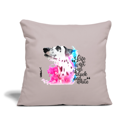 LiNBW. Kissen mit Füllung 45 x 45 cm Dalmatiner Life is not just black and white - helles Taupe