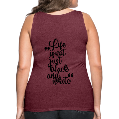LiNBW. Frauen Tank-Top Life is not just black and white - Bordeauxrot meliert