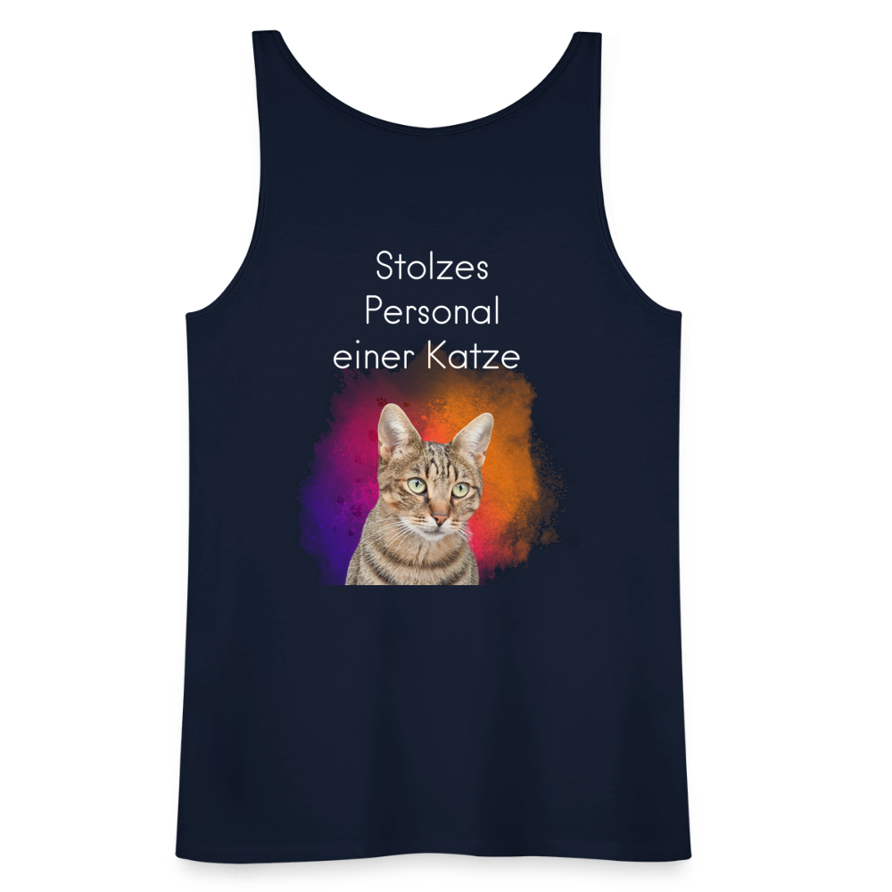 LiNBW. Frauen Tank-Top Stolzes Personal einer Katze - Navy