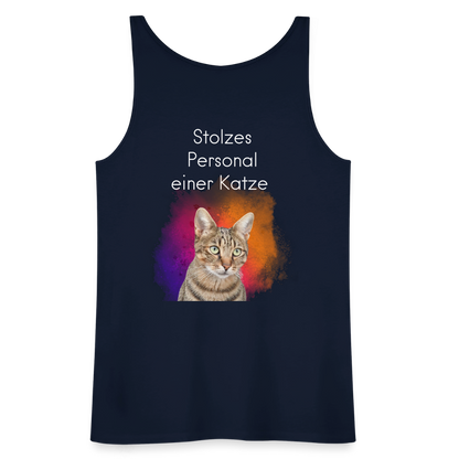 LiNBW. Frauen Tank-Top Stolzes Personal einer Katze - Navy