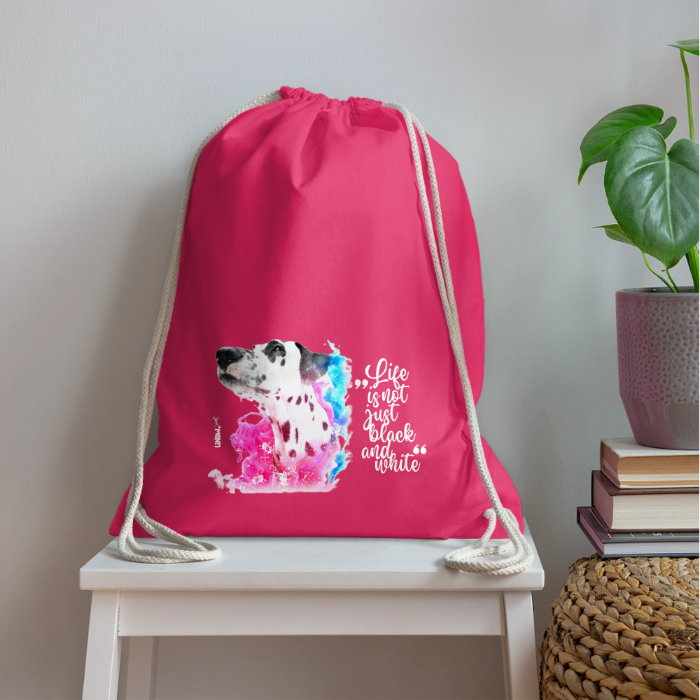 LiNBW. Turnbeutel Dalmatiner Life is not just black and white - Fuchsia