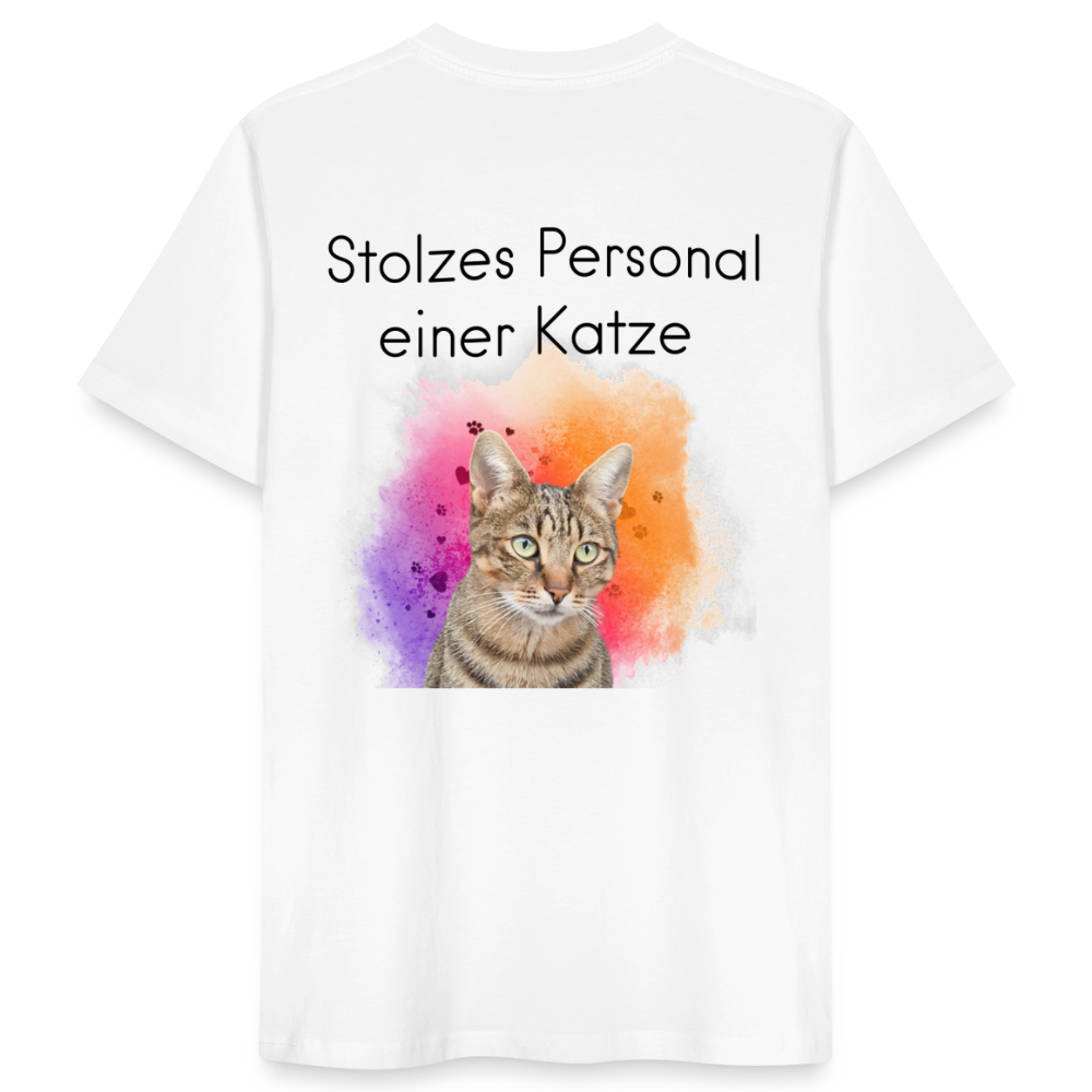 LiNBW. Männer T-Shirt Stolzes Personal einer Katze - Weiß