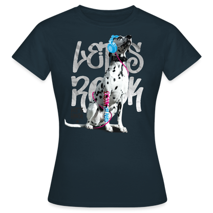 LiNBW. Frauen T-Shirt Dalmatiner Let's Rock - Navy