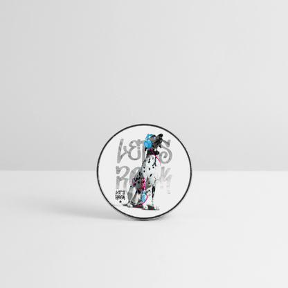 Magnet „Let’s Rock“ – Dalmatiner Boa mit Kopfhörer | Statement-Deko für Tierfreunde - Weiß