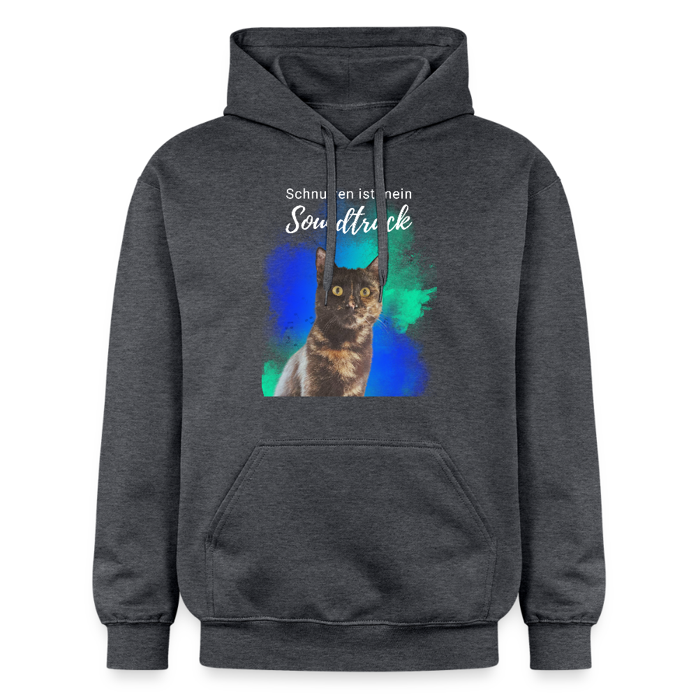 LiNBW. Männer & Frauen Hoodie Schnurren ist mein Soundtrack - Dunkelgrau meliert
