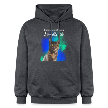 LiNBW. Männer & Frauen Hoodie Schnurren ist mein Soundtrack - Dunkelgrau meliert