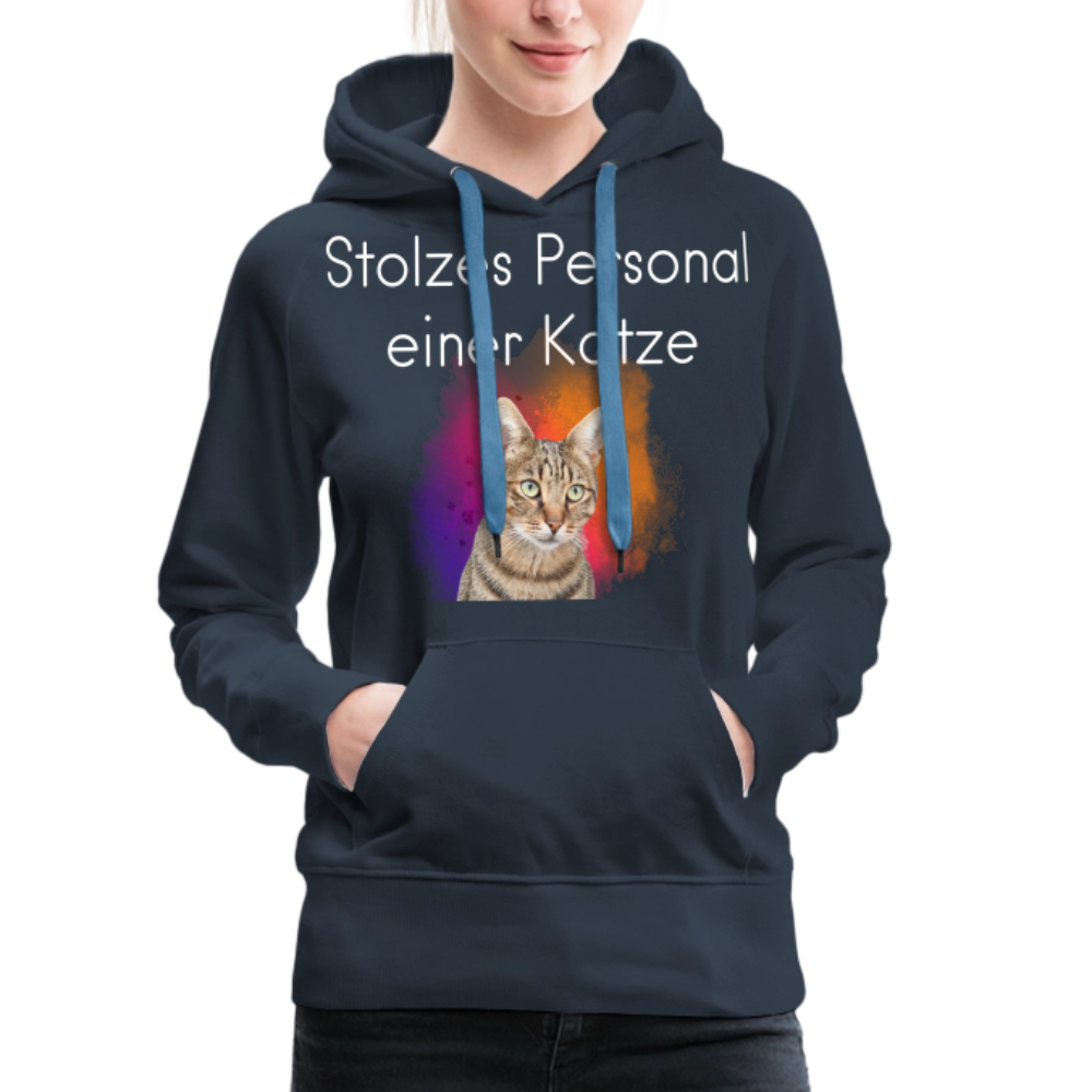 LiNBW.  Frauen Hoodie Stolzes Personal einer Katze - Navy