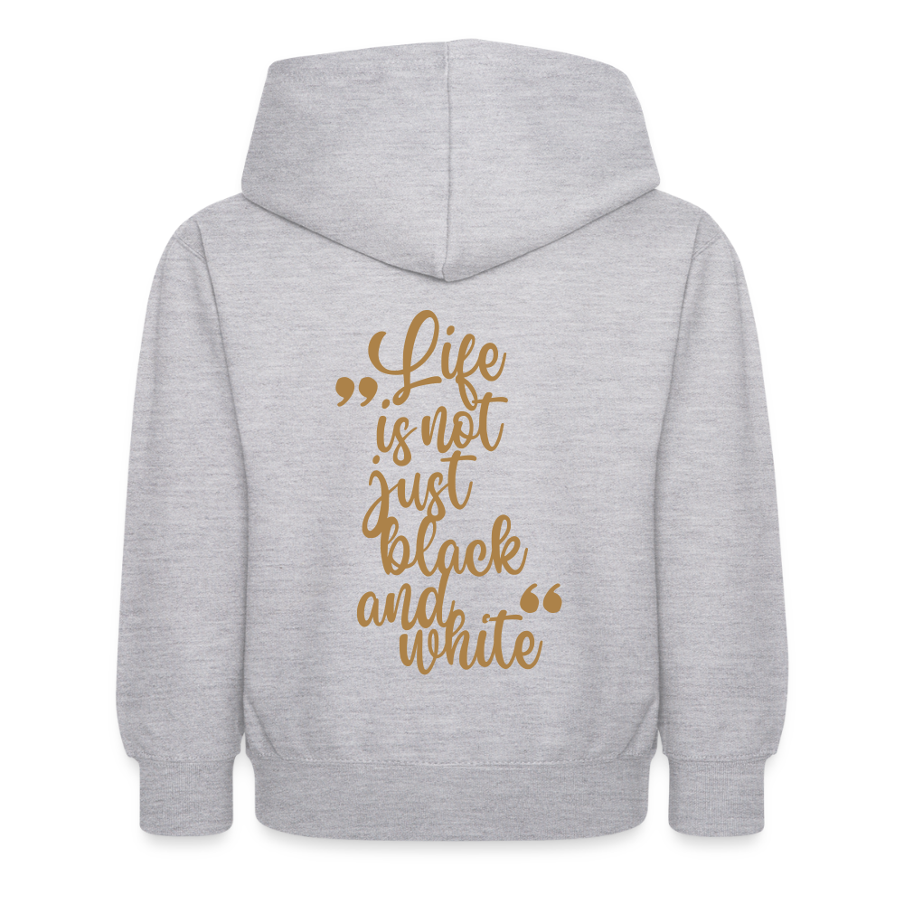 LiNBW. Kinder Hoodie Life is not just black and white - Hellgrau meliert