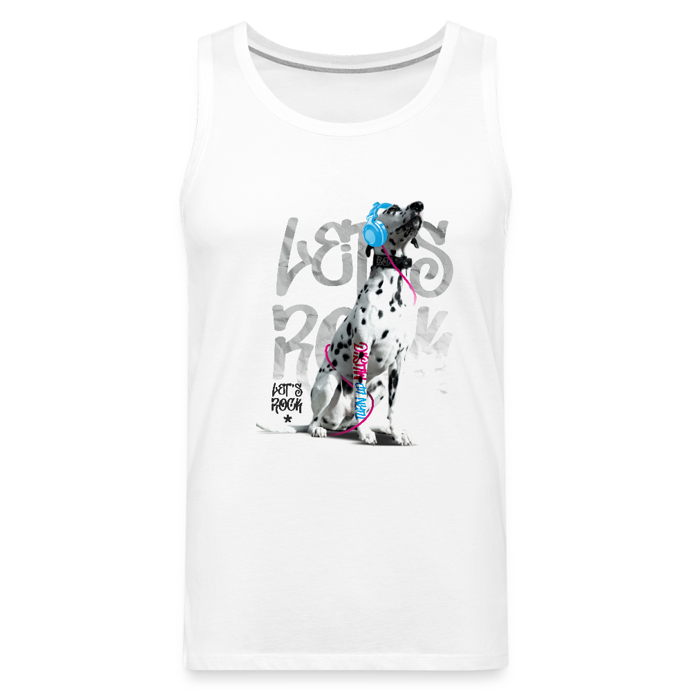LiNBW. Männer Tank-Top Dalmatiner Let's Rock - Weiß