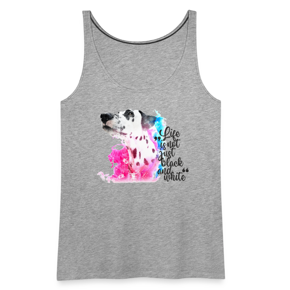 LiNBW. Frauen Tank-Top Dalmatiner Life is not just black and white - Grau meliert