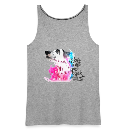 LiNBW. Frauen Tank-Top Dalmatiner Life is not just black and white - Grau meliert