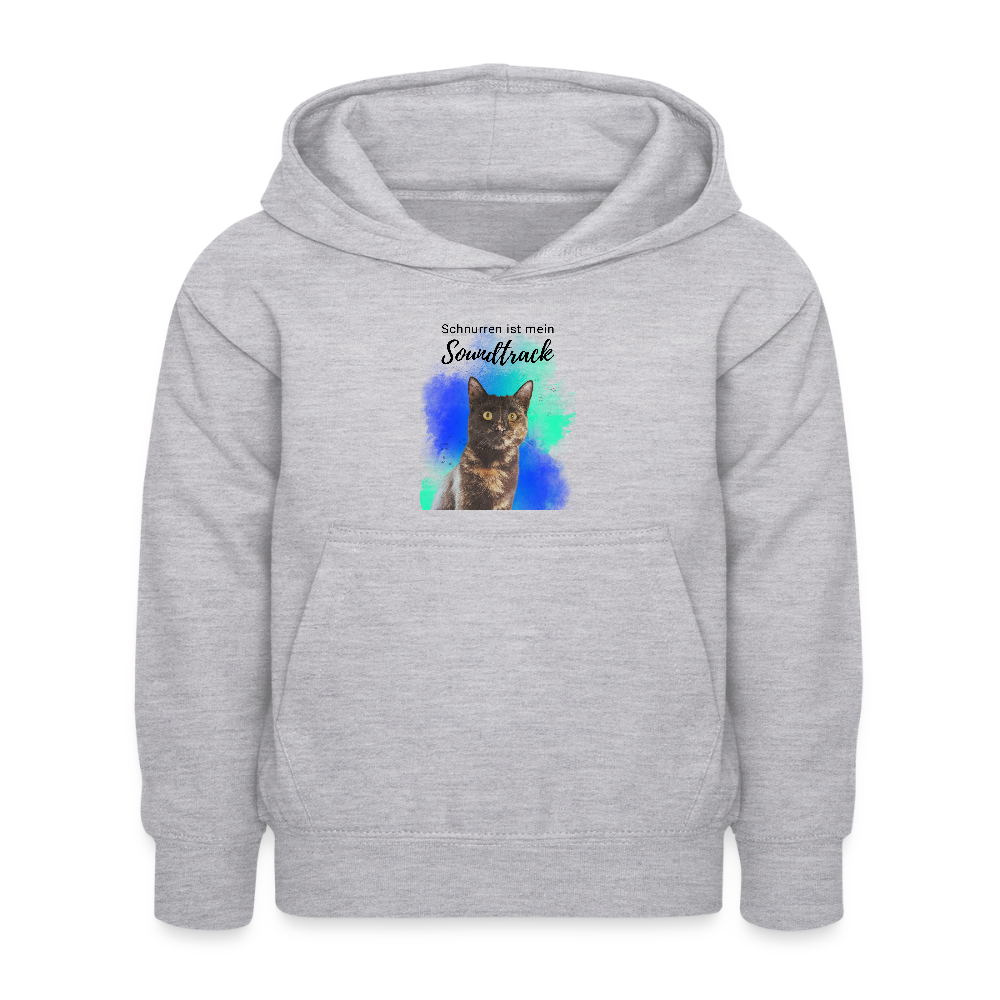 LiNBW. Kinder Hoodie Schnurren ist mein Soundtrack - Hellgrau meliert