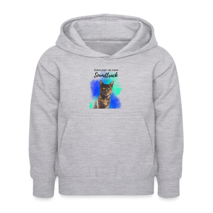LiNBW. Kinder Hoodie Schnurren ist mein Soundtrack - Hellgrau meliert