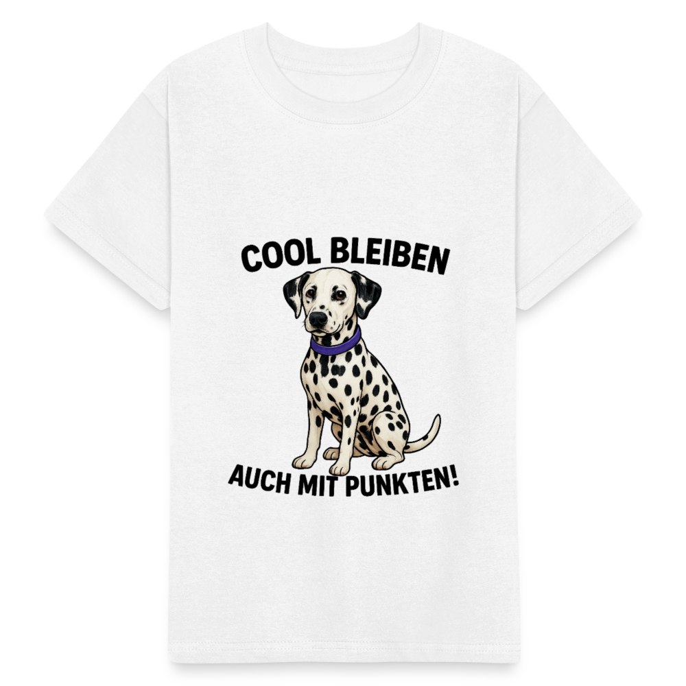 Kinder-T-Shirt – „Cool bleiben – auch mit Punkten!“ | Dalmatiner-Design für kleine Trendsetter - Weiß