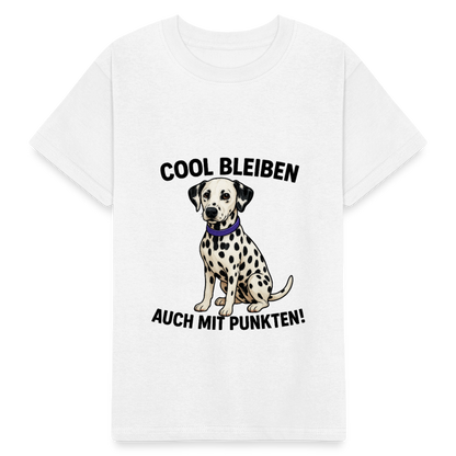 Kinder-T-Shirt – „Cool bleiben – auch mit Punkten!“ | Dalmatiner-Design für kleine Trendsetter - Weiß