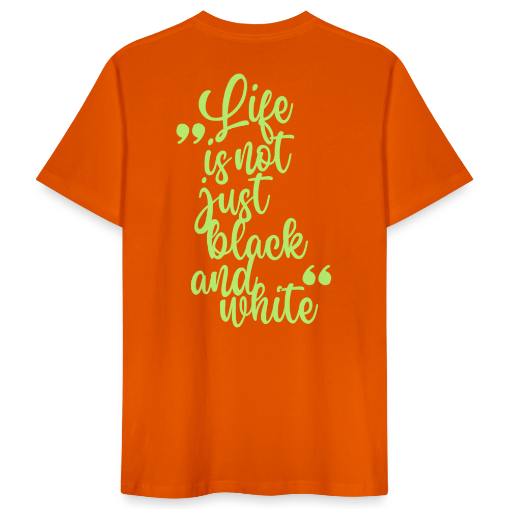LiNBW. Männer T-Shirt Life is not just black and white - Tieforange