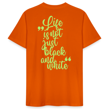 LiNBW. Männer T-Shirt Life is not just black and white - Tieforange