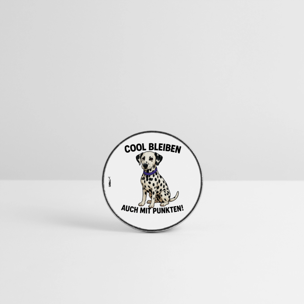 Magnet „Cool bleiben – auch mit Punkten!“ – Dalmatiner-Motiv für Kühlschrank & Co. - Weiß