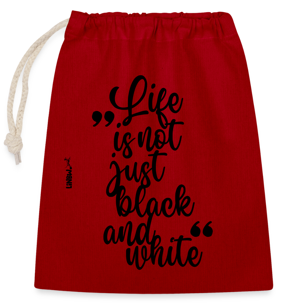 LiNBW. Baumwollbeutel Life is not just black and white - Rot