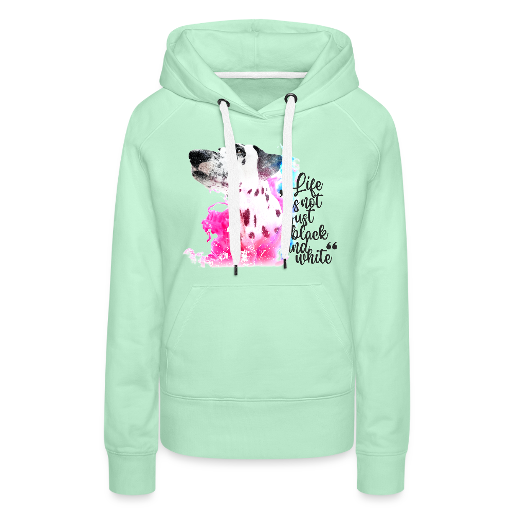 LiNBW. Frauen Hoodie Dalmatiner Life is not just black and white - helles Mintgrün