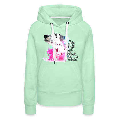 LiNBW. Frauen Hoodie Dalmatiner Life is not just black and white - helles Mintgrün