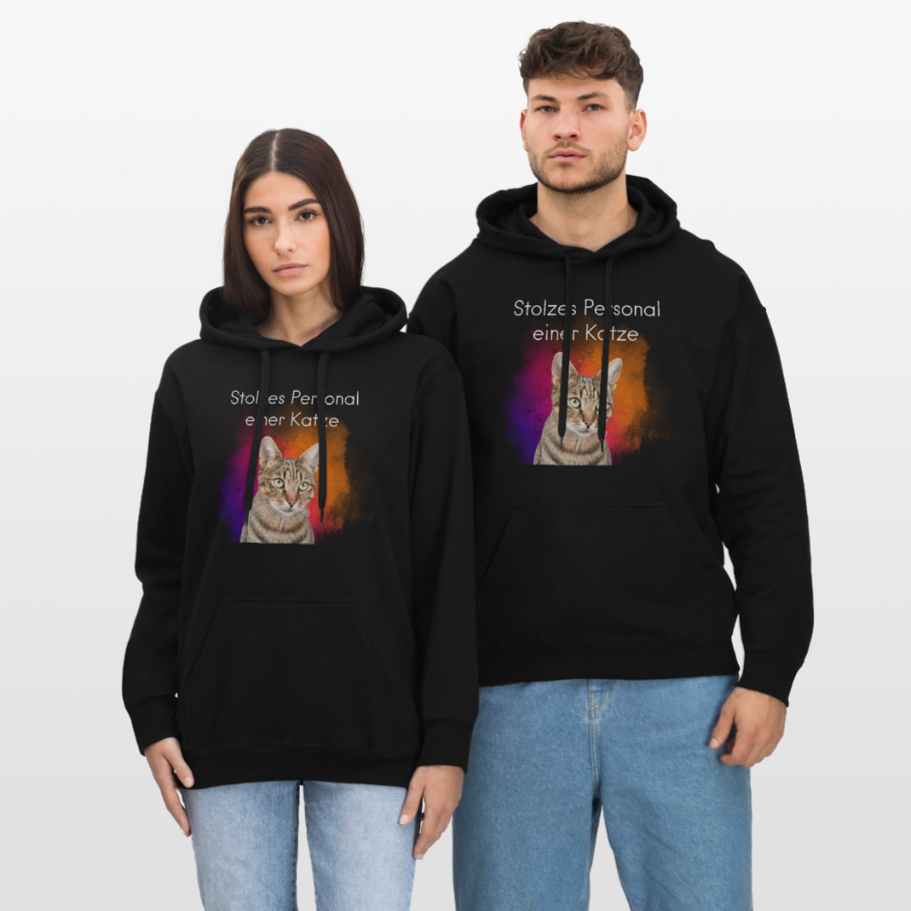 LiNBW. Männer & Frauen Hoodie Stolzes Personal einer Katze - Schwarz