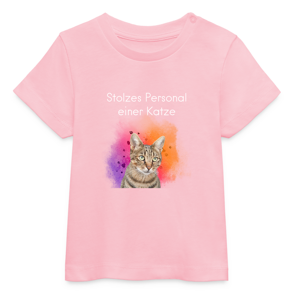LiNBW. Baby T-Shirt Stolzes Personal einer Katze - Hellrosa
